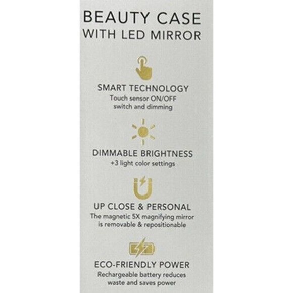 NIOB Glo Tech BLACK Beauty Case With LED Mirror - Picture 3 of 3